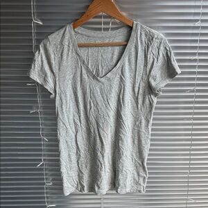 GAP Light Gray V-Neck Short Sleeve Tee